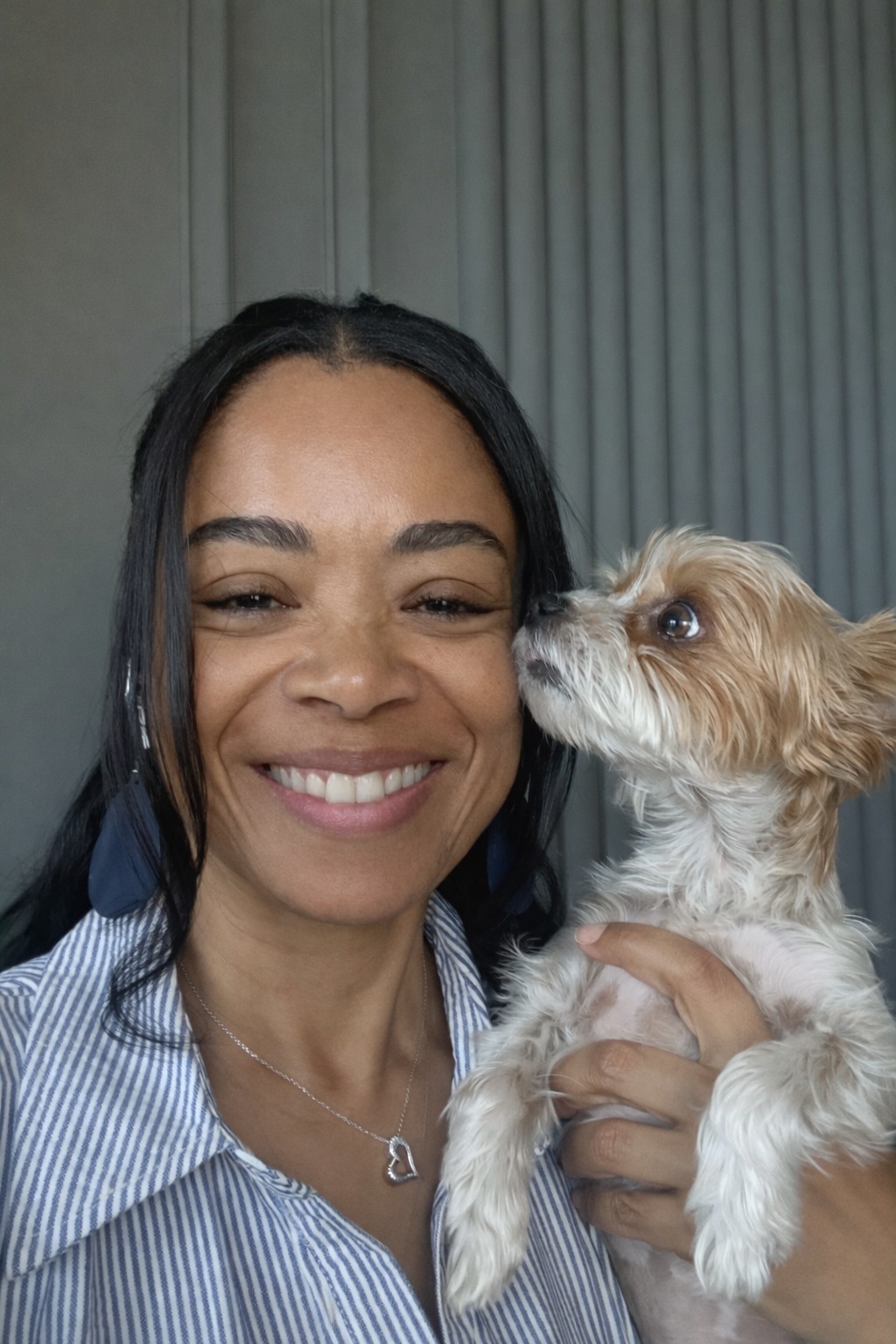 Tonika Rachelle with her dog, Benson